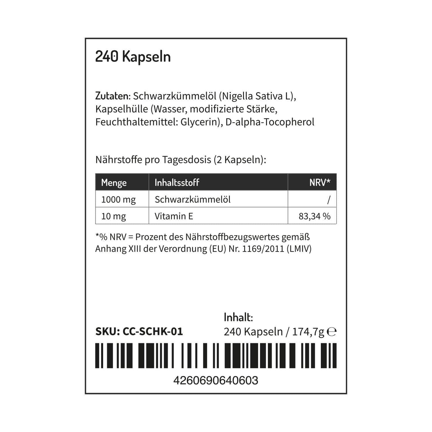 Schwarzkümmelöl Kapseln - Kaltgepresst und Vegan