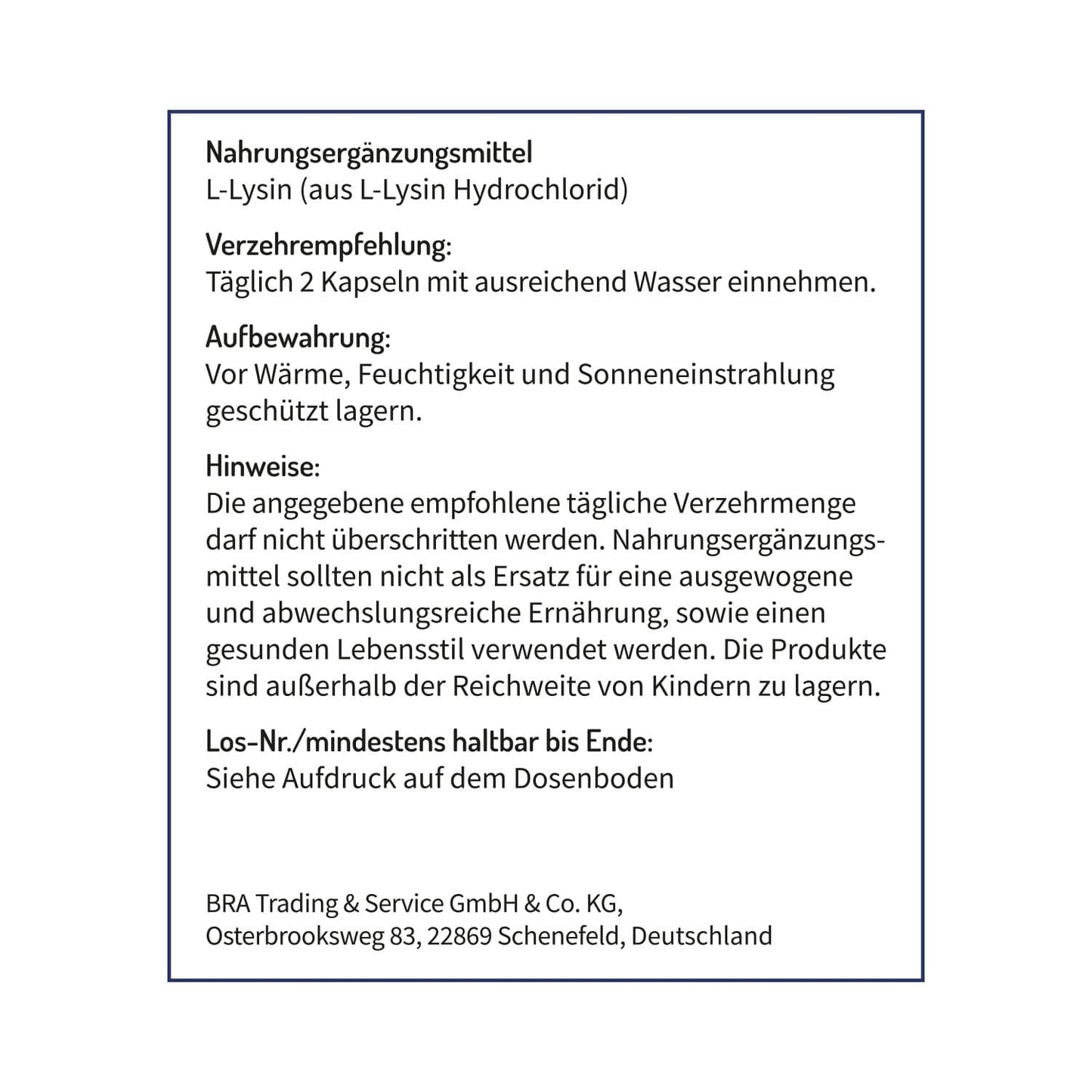 L-Lysin Hydrochlorid Kapseln, hochdosiert - vegan