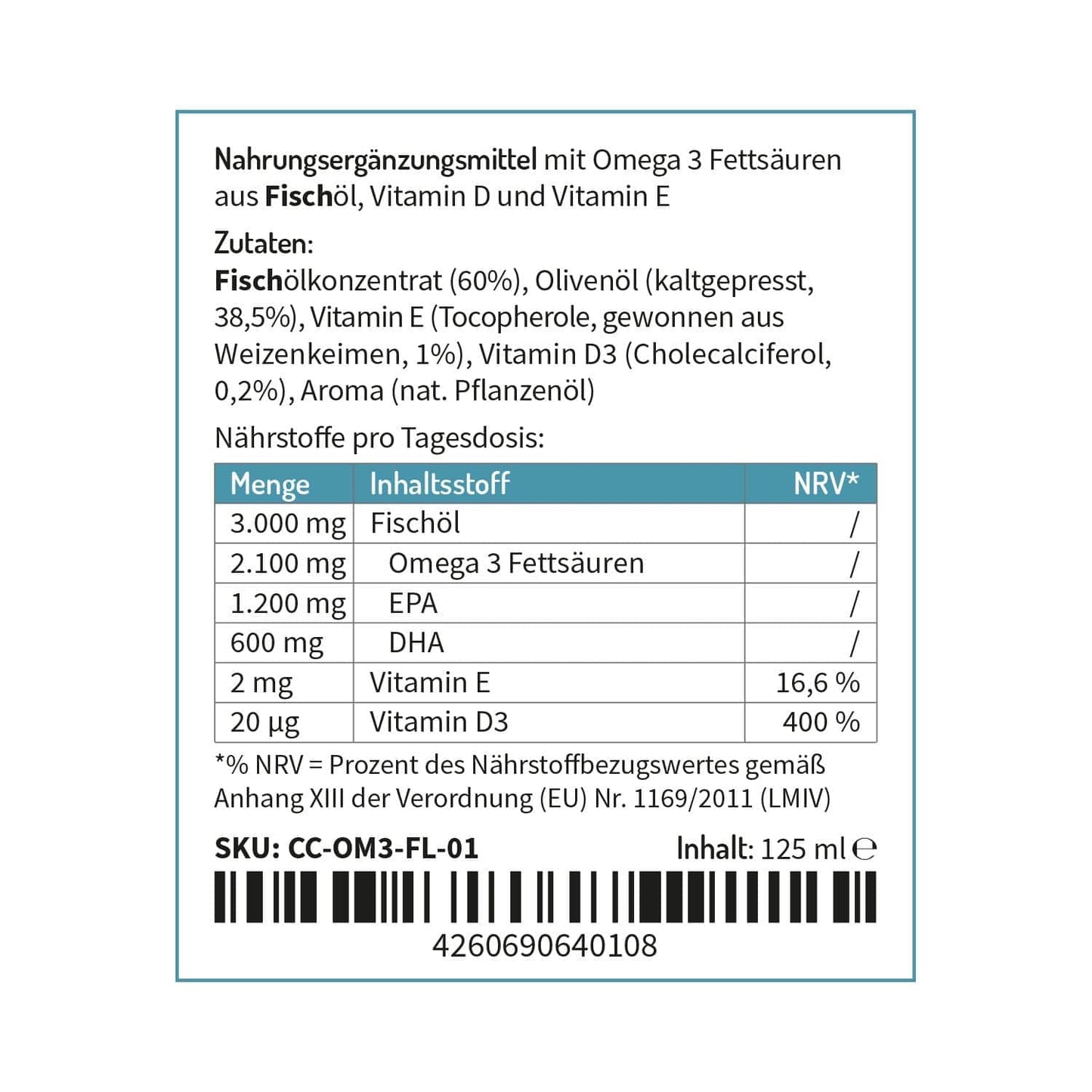 Probierset Omega 3 flüssig mit Vitaminen und Antioxidantien - Lemongrass und Natürlich