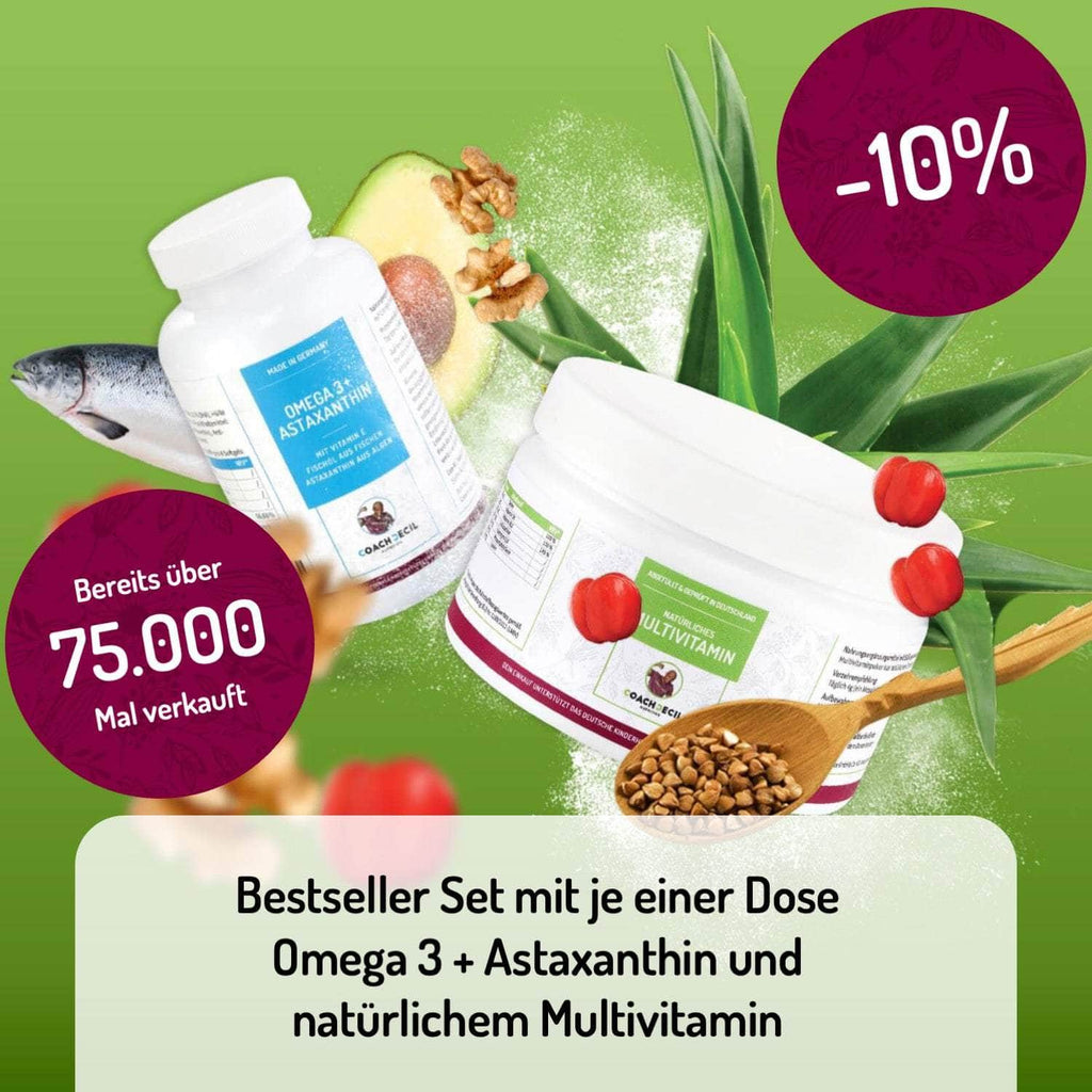 Bestseller Set - Omega 3 + Astaxanthin Kapseln und natürliches Multivitamin